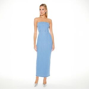 Forever 21 Denim Maxi Tube Dress, Size S